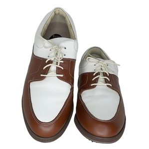 LoveJoy Europa Collection Women Size 7M Brown/White Golf Spikes Shoe Style 98903